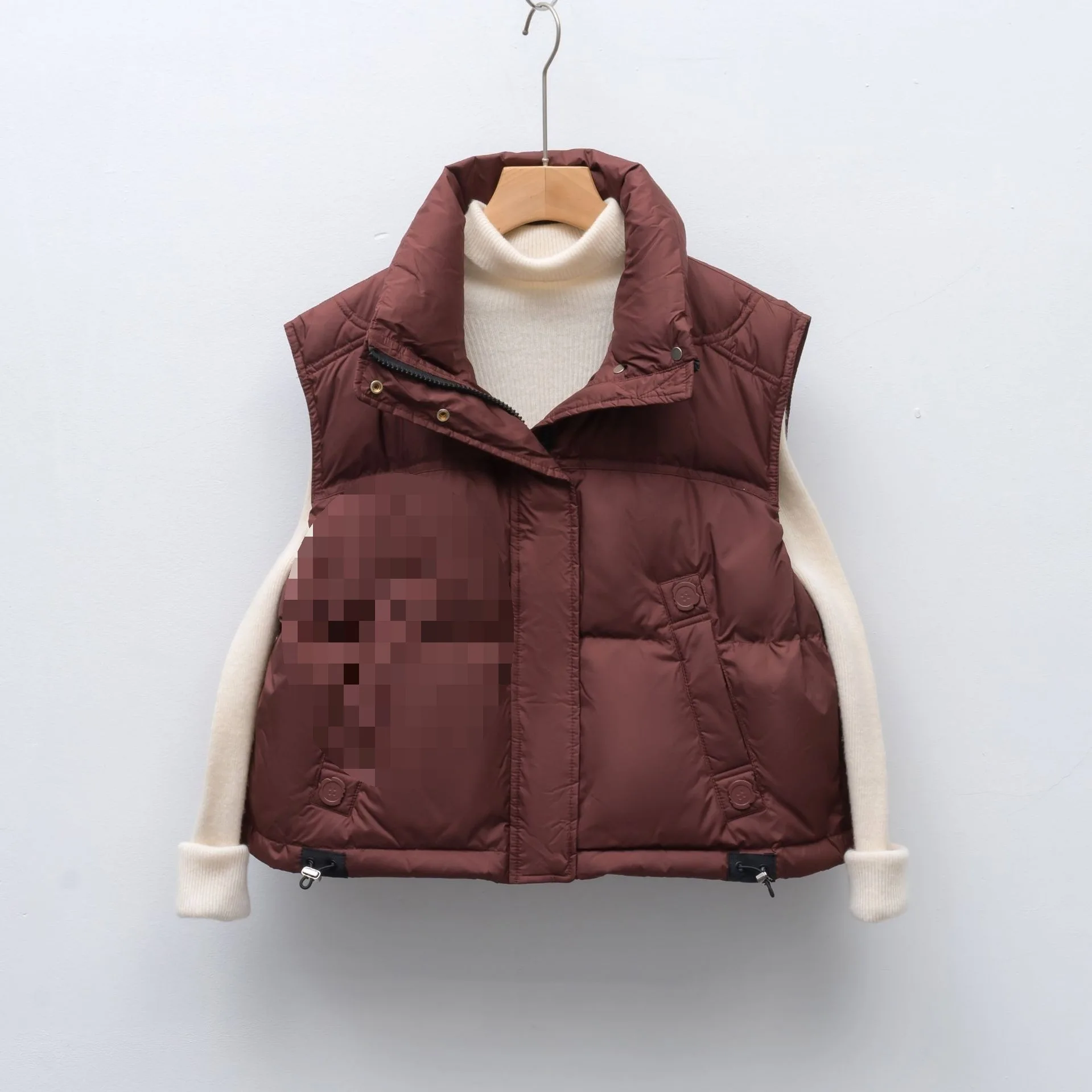 

Модный утепленный жилет с воротником-стойкой, свободного кроя, больших размеров, с наплечниками, на утином пуху, для женщин, осень-зима