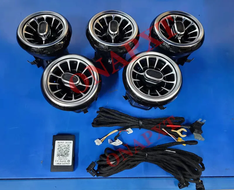 Otwory wentylacyjne dla Benz W176 W117 W156 W177 W118 W247 H247 W222 W213 W205 X253 W447 W464 Led Outlet APP Turbine Nozzle Ambient Light