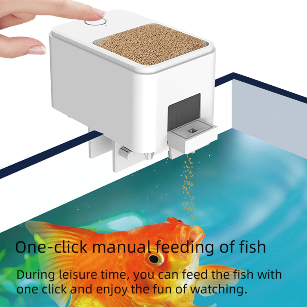 100ML Large Capacity Fish Feeder Mobilephone APP Control WiFi Intelligent Timing Automatic Feeder Aquarium Goldfish Feeder