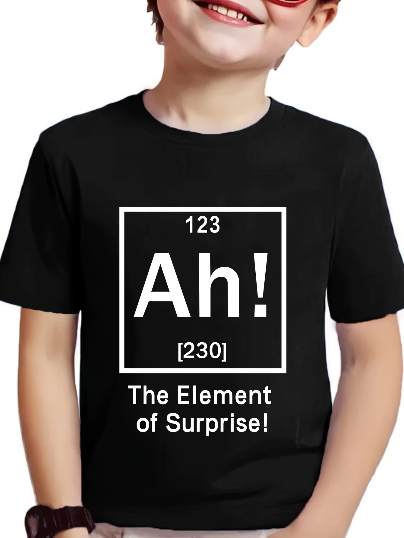 

Boys Casual T-shirt, The Element Of Surprise Print Comfortable Short Sleeve Crew Neck Top, Boys Summer Clothing