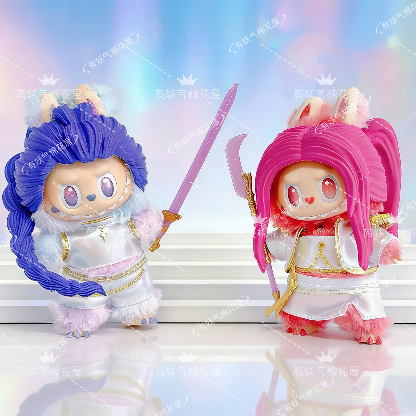 Para/cor K-pop Demon Series 17cm Labubu Roupas Nova Moda Labubu V1v2v3 Acessórios de Roupas Peruca