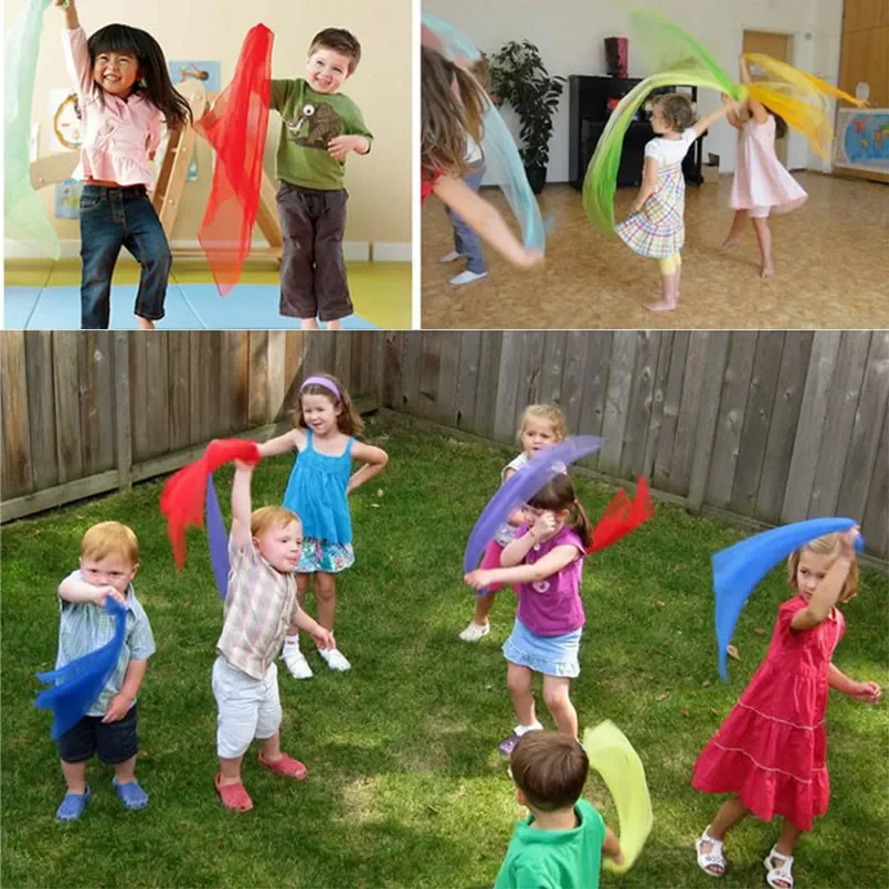 5/10pcs praktische Gymnastik schals für Outdoor-Spielzeuge tanzen und Jonglieren Handtücher bonbon farbene Turn handtuch Tanz Gaze