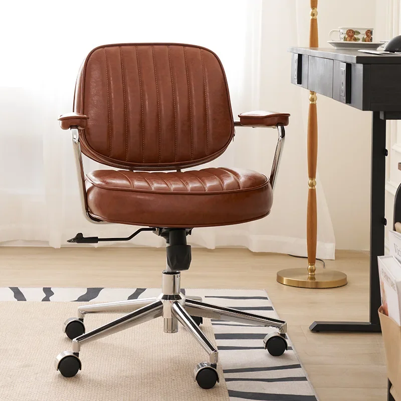 Modern simple home learning business office chair leather computer chair rotating lift creativity