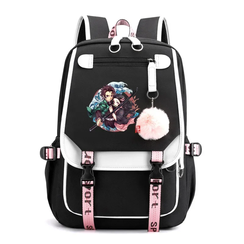 Kamado Nezuko Demon Slayer Anime Cosplay unisex studenci tornister plecak kreskówka Bookbag plecak podróżny na laptopa torba zewnętrzna