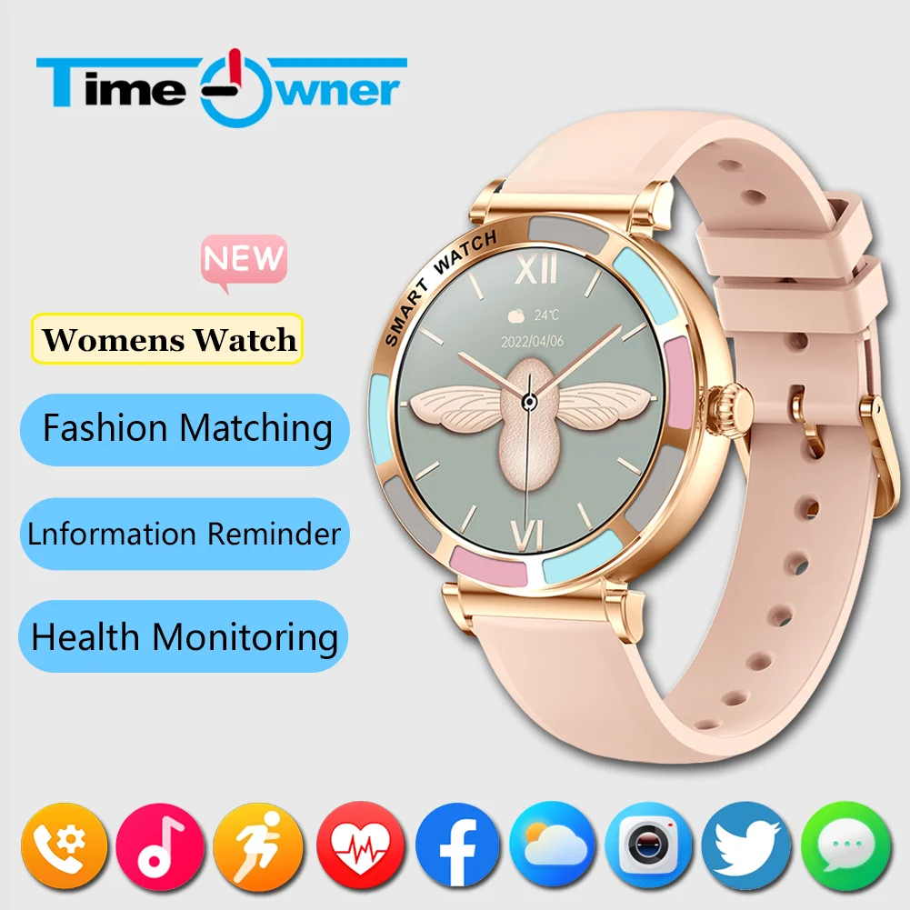 

Time Owner Smart Watch 2024 Women's Health Heart Rate and Blood Pressure Tracker Voice Call Smart Watch Fashion Waterproof