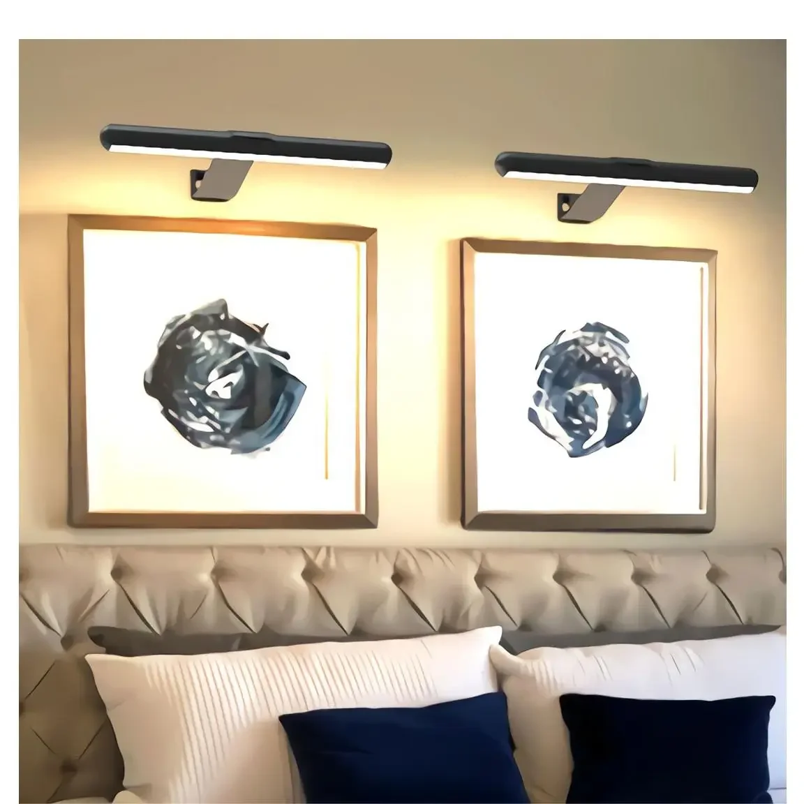 Wireless Wall Lamp Remote Control LED Painting Picture Light USB Rechargeable Battery Reading Lamp Easy Mount for Living Room