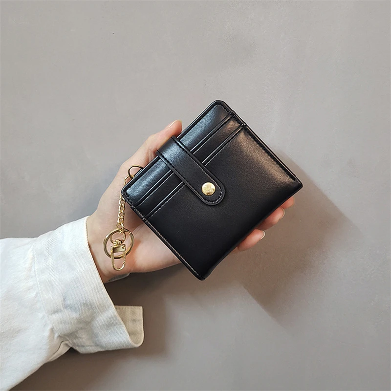 Women's Wallet Average Size New Minimalist Short Style  Small Wallets Three Told Ladies Key Change Bag Card Wallet