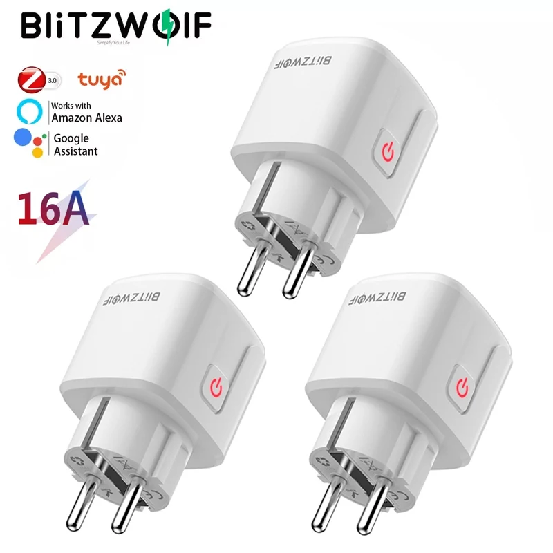 BlitzWolf BW-SHP15 Zigbee 3.0 16A Smart Plug Socket 3680W EU plug Power Outlet APP Remote Timer Energy Monitor work with Alexa