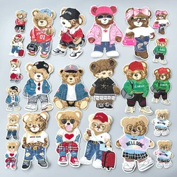 Embroidery Chenille Patch pink Bear Animal Cartoon Badges hats Bears Appliques Patches for Clothing DIY Accessory ID235192