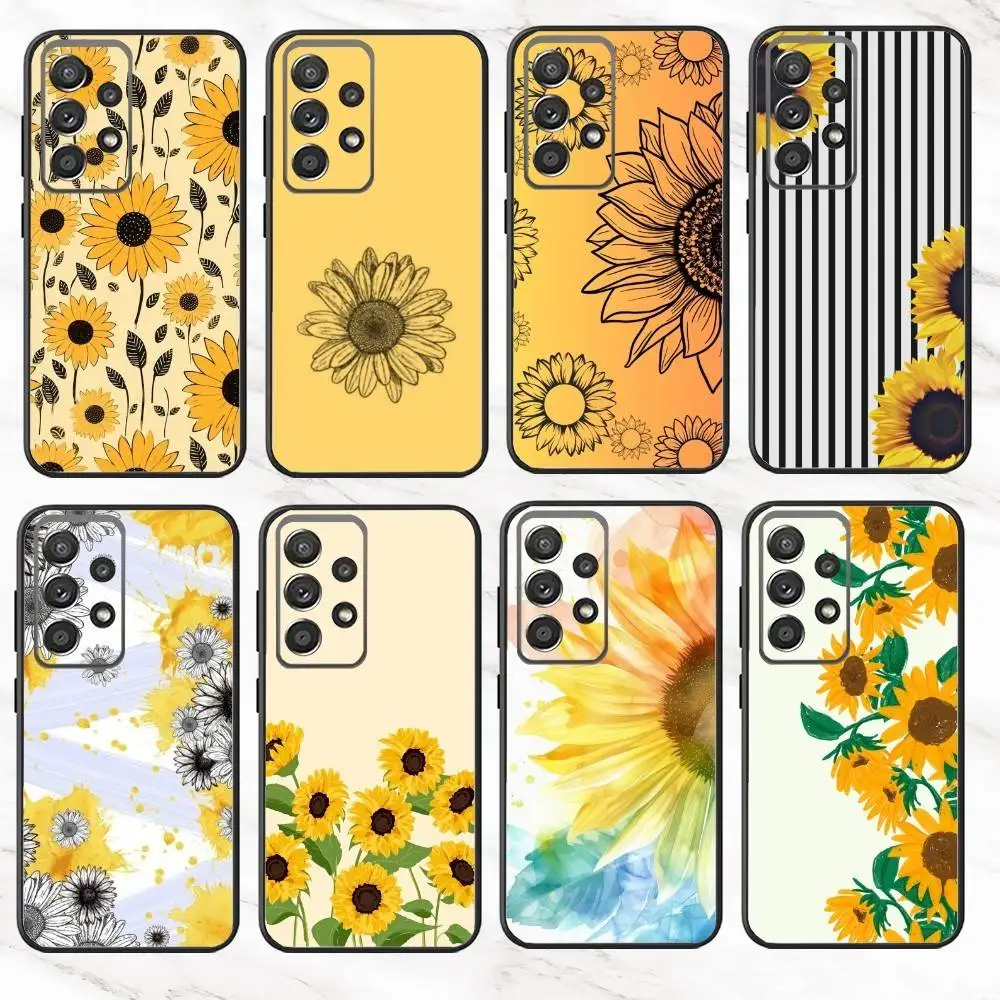 

B-Beautiful Sunflowers Phone Case For Samsung S25,S24,S21,S22,S23,S30,Ultra,S20,Plus,Fe,Note,10,9,5G Black Cover