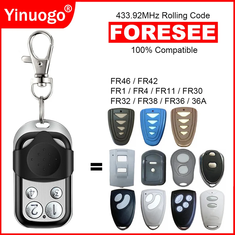 FORESEE FR36 FR36A FR38 FR42 FR46 FR30 FR11 FR4 FR1 Gate Remote Control 433.92MHz Rolling Code Remote Control Garage Door Opener