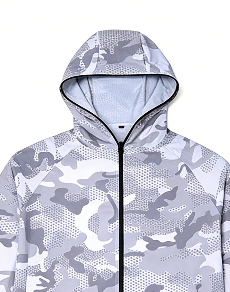 Angelshirts, kühlendes Kapuzen-Sonnenschutzshirt, schnelltrocknender Mesh-Hoodie mit langen Ärmeln und Daumenlöchern, leichte Wanderkleidung – Detail 8