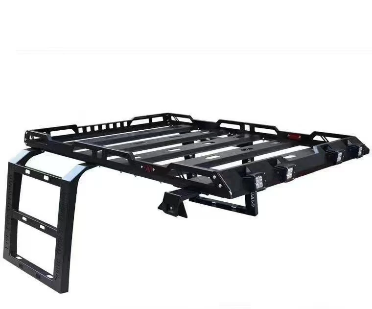 

VISHN for Jeep Wrangler JK JL 2/4 Door Roof Rack w/ LED Light Ladder Luggage Mount Kit Cargo Basket