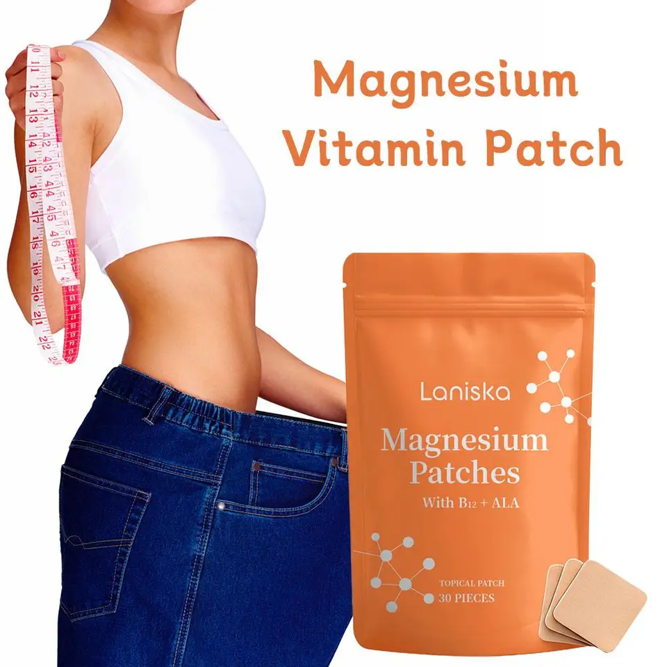 30 parches de magnesio multivitamínico para estimular el metabolismo, apoyo al apetito, transdérmico b12 vitamina e complejo para control de peso