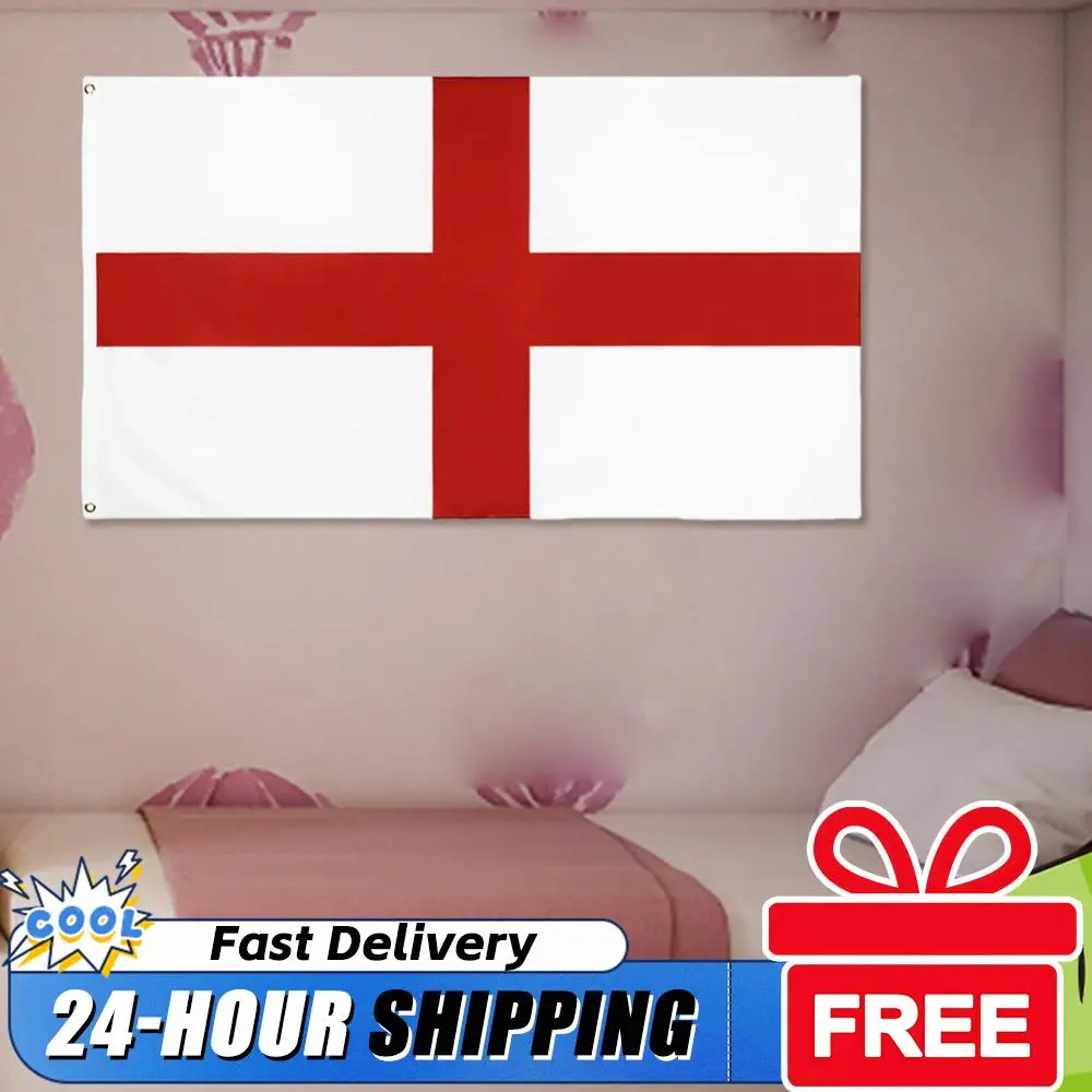 

90x150cm 3x5 Ft England Flag Polyester St George Cross Flag with Grommets English National Flags Parade/Festival/Home Decoration