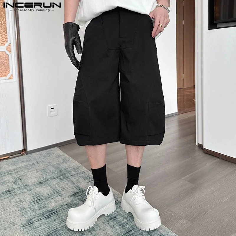 

INCERUN мужские брюки однотонные брюки на пуговицах для бега свободные карманы повседневные брюки мужские уличные брюки в корейском стиле модные брюки для отдыха
