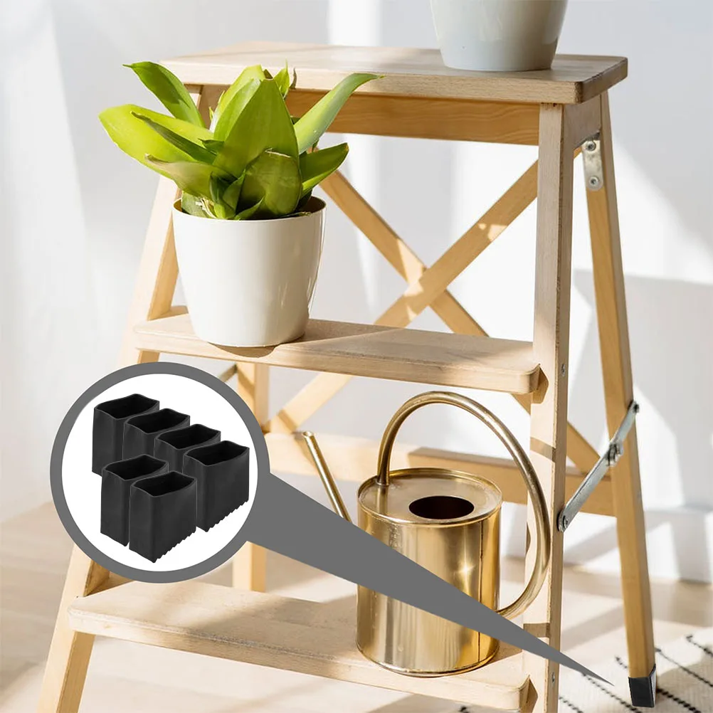 

6pcs Ladder Feet Cover Rubber Non-Slip Floor Protector EPDM High Temp Resistant Thick Durable Stabilizer Extension Ladder