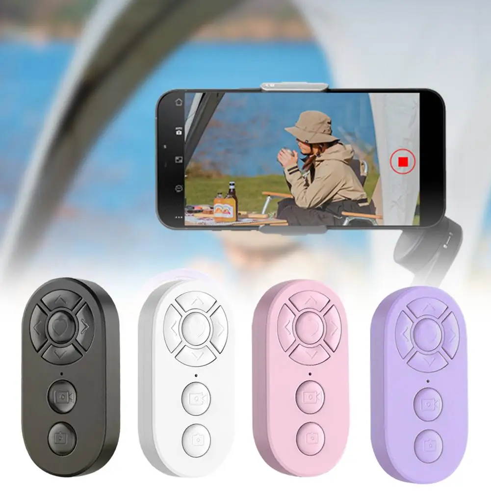 2024 Wireless Phone Selfie Photo Shutter Video Page Bluetooths-compatible Turner Remote Controller Rechargeable Q7C8