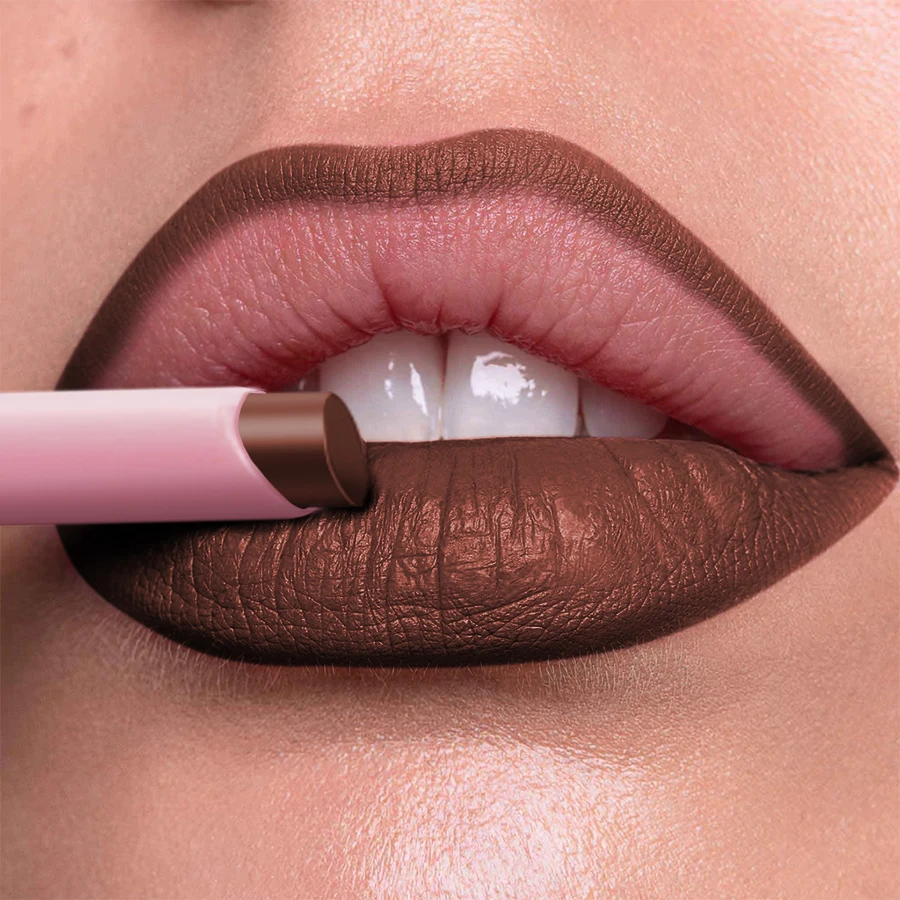 15 색 누드 브라운 립 라이너 펜슬 섹시한 레드 매트 부드러운 방수 립 라이너 여성용 오래 지속되는 립 메이크업 립스틱 펜