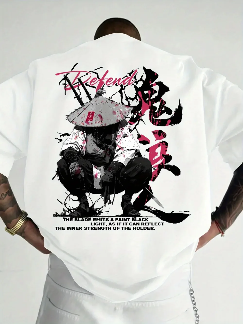Japanese Ronin Samurai Back 3D Printed Men and Women T-shirt Fashion Breathable Quick-drying Outdoor Sport Leisure Short-sleeved