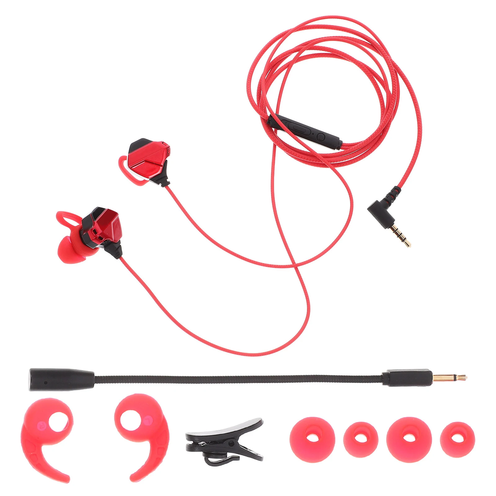 

in-Ear Wired Gaming Earphone Durable ABS Stable Comfortable Soundproof Dual Microphones Simple Wire Control Compatible 35mm