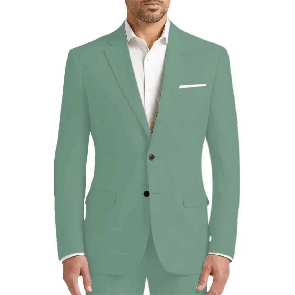 

Men's Slim Fit Set 2-Piece Blazer and Pants Elegant Wedding Business Two Buttons Suit Tuxedos set Men Brides Wedding