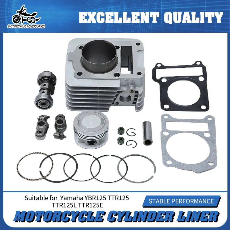 

SJ Motorcycle Accessories Cylinder Kit For Yamaha YBR125 TTR125 TTR125L TTR125E Big Bore Cylinder Rocker Arm Camshaft Ring Kit