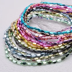New Color 4x7mm Briolette Oval Glass Beads Plating Color Crystal Glass Loose Spacer Beads For Beads for Jewelry Making DIY
