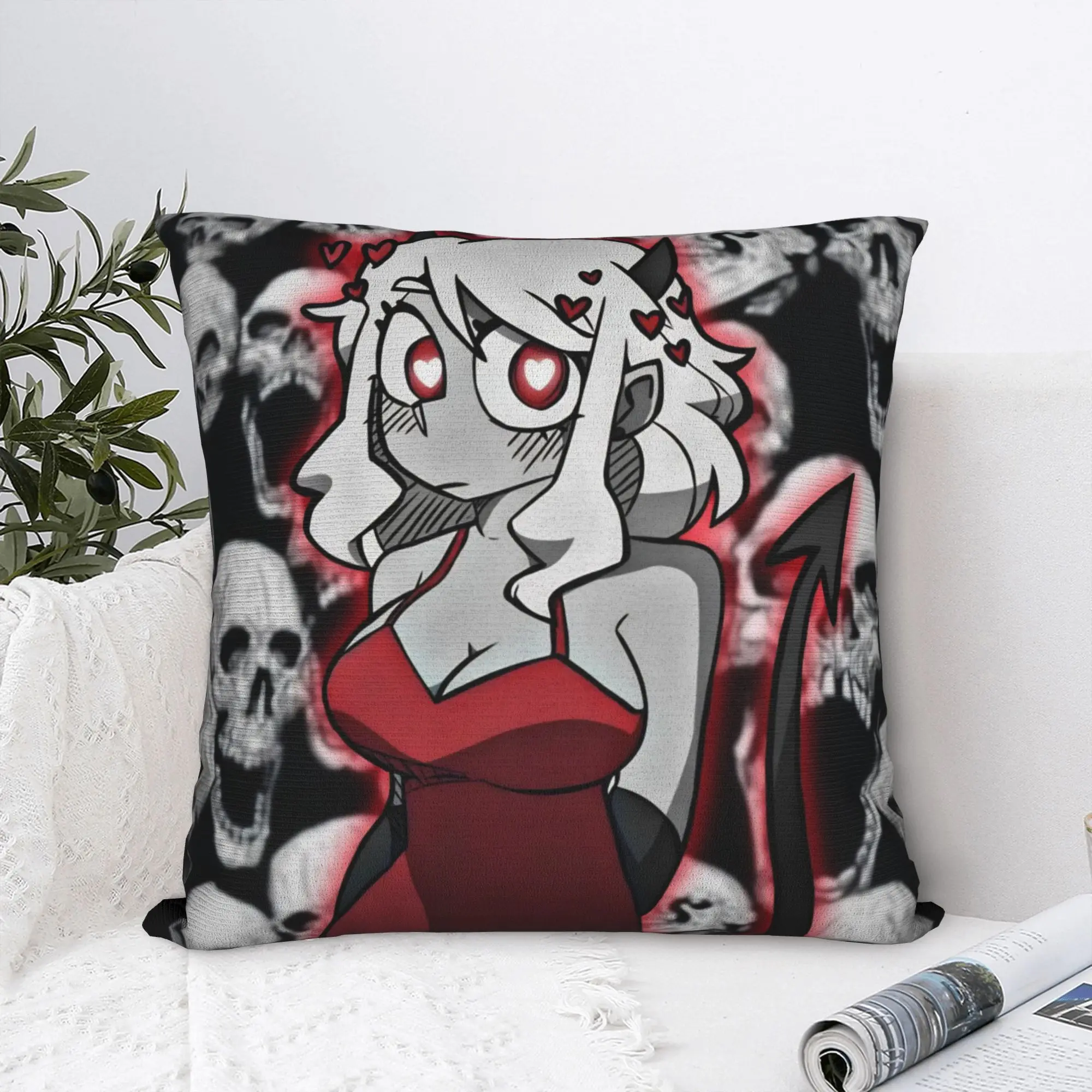 Helltakers Lucifers Cerberus Game Pillowcase Soft Fabric Cushion Cover Decorations Anime Throw Pillow Case Cover Home Square