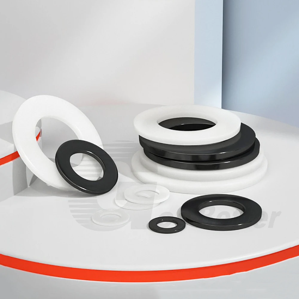 110/215Pcs Nylon Washers Set M2 M3 M4 M5 M6 M8 M10 M12 M14 M16 M18 Plastic Insulation Spacers Seals White/Black Gasket Ring Kit