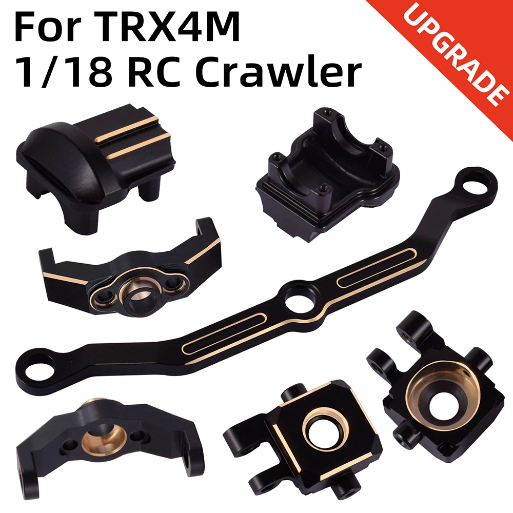 For TRX4M Upgrades Brass Steering Link Knuckle Alex Diff Cover Caster Blocks Traxxas TRX-4M 1/18 Upgrades RC Crawler Defender