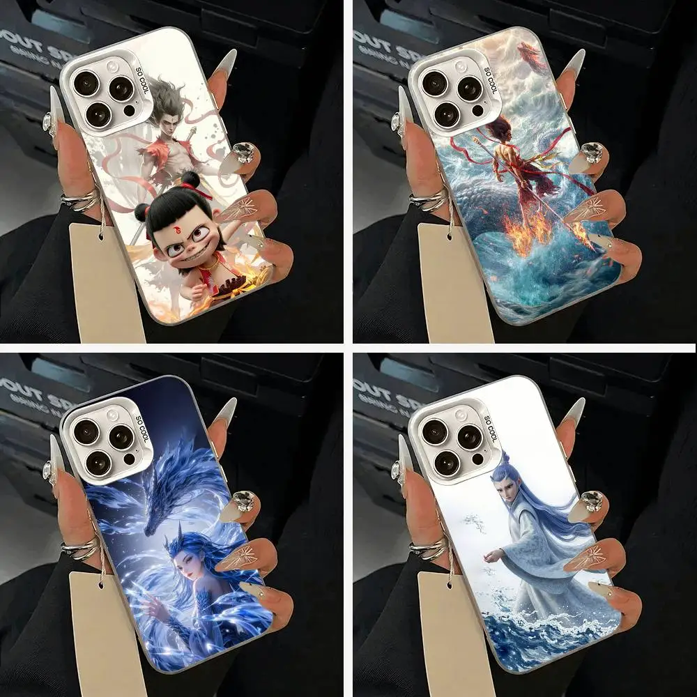 H-O-T-Ne-zha Phone Case For iPhone 17,16,15,14,13,12,11 Plus,Pro Max,XS,white silver phone case