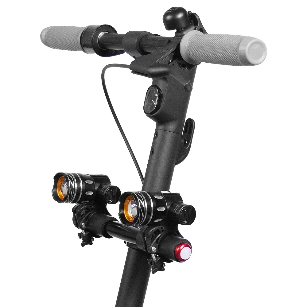 LED-Scheinwerfer für Xiaomi M365 / Pro Elektroroller, zoombar, 1200 mAh Akku, USB wiederaufladbar, 150 lm, XM-L T6 Frontlicht – Detail 2