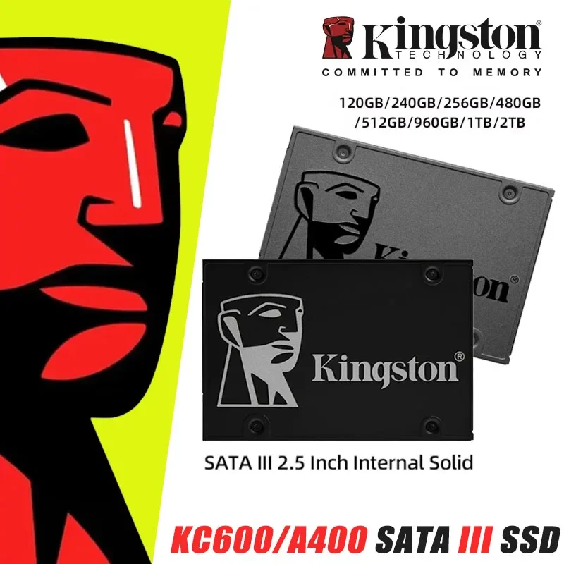 Kingston SSD KC600 Internal Solid State Drive A400 120GB 240GB 1TB 2TB 2.5 Inch SATA III HDD Hard Disk for Laptop Desktop PC