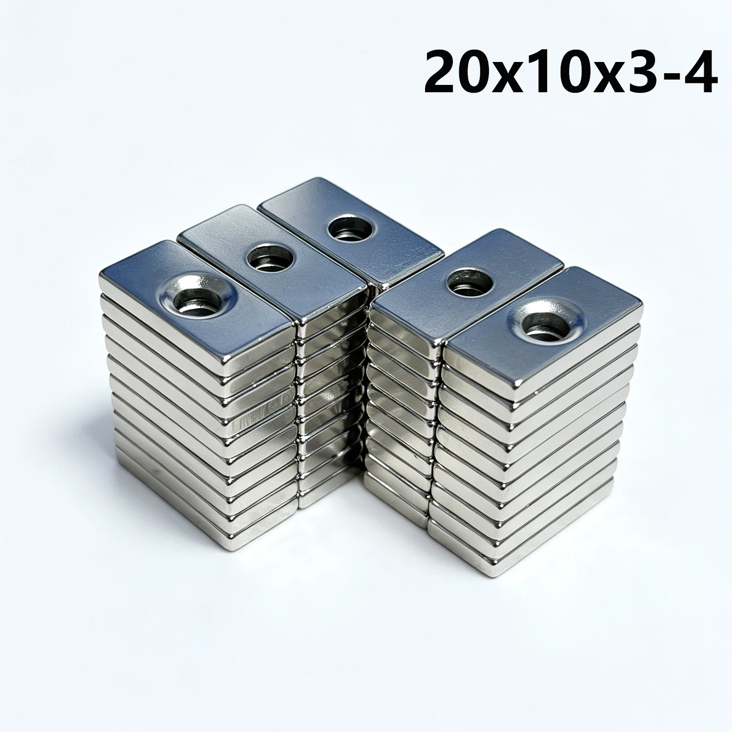 Super Strong Neodymium Magnet N38 NdfeB Permanent Magnetic Imanes Block 20x10x3-4 With Holes Powerful Magnet Refrigerator Magnet