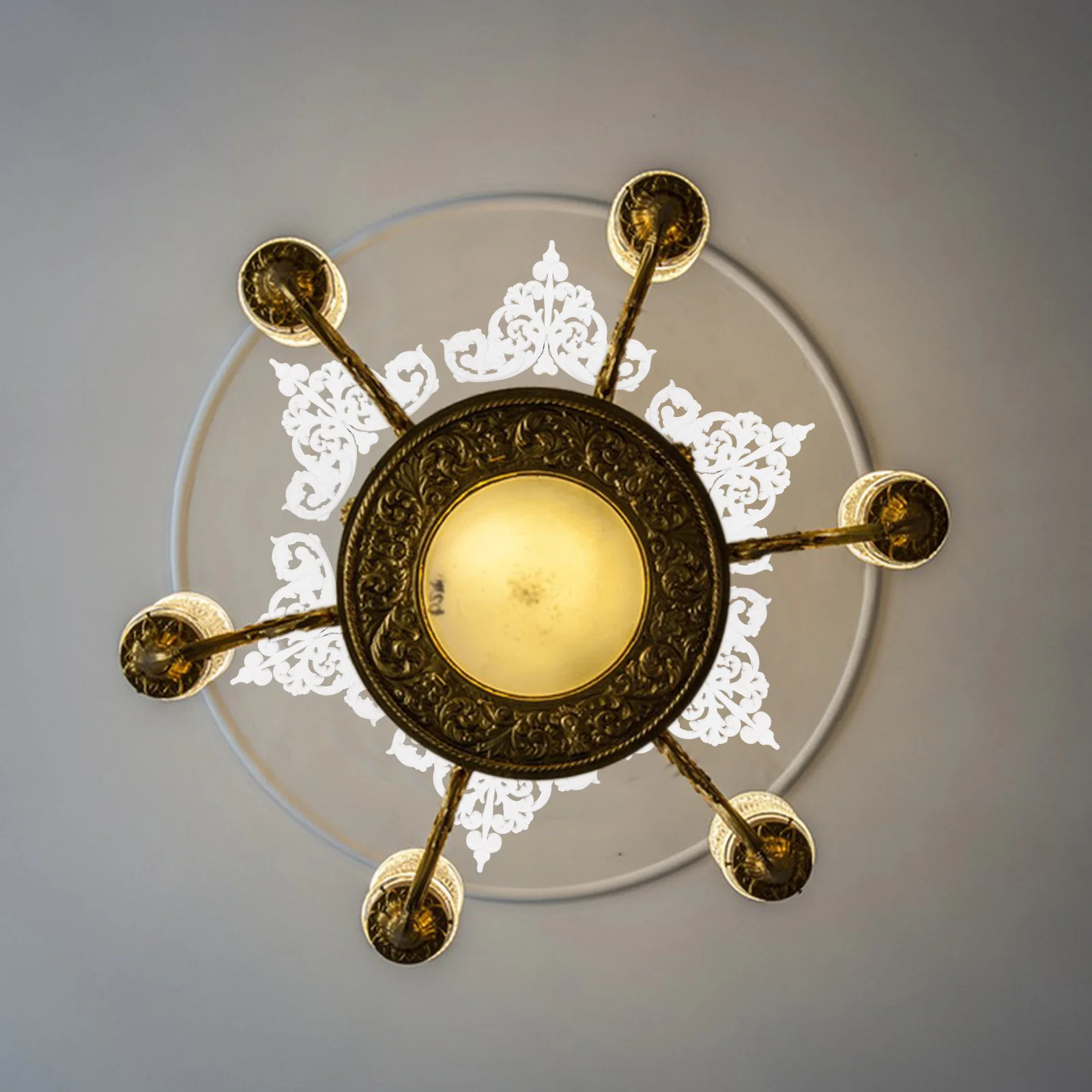 

European Decorative Ceiling Medallion Unpainted Ceiling Medallions for Light Fixtures Chandeliers Wall Appliques DIY Craft