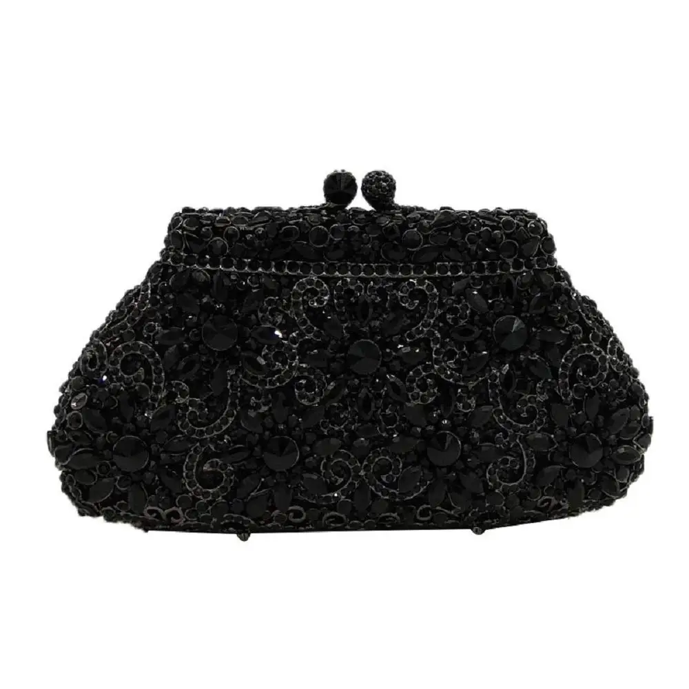 

Free ShippingWomen Crown Minaudiere Handbags Formal Evening Bags Flower Crystal Clutch Purses Wedding Clutch Bag,Mini