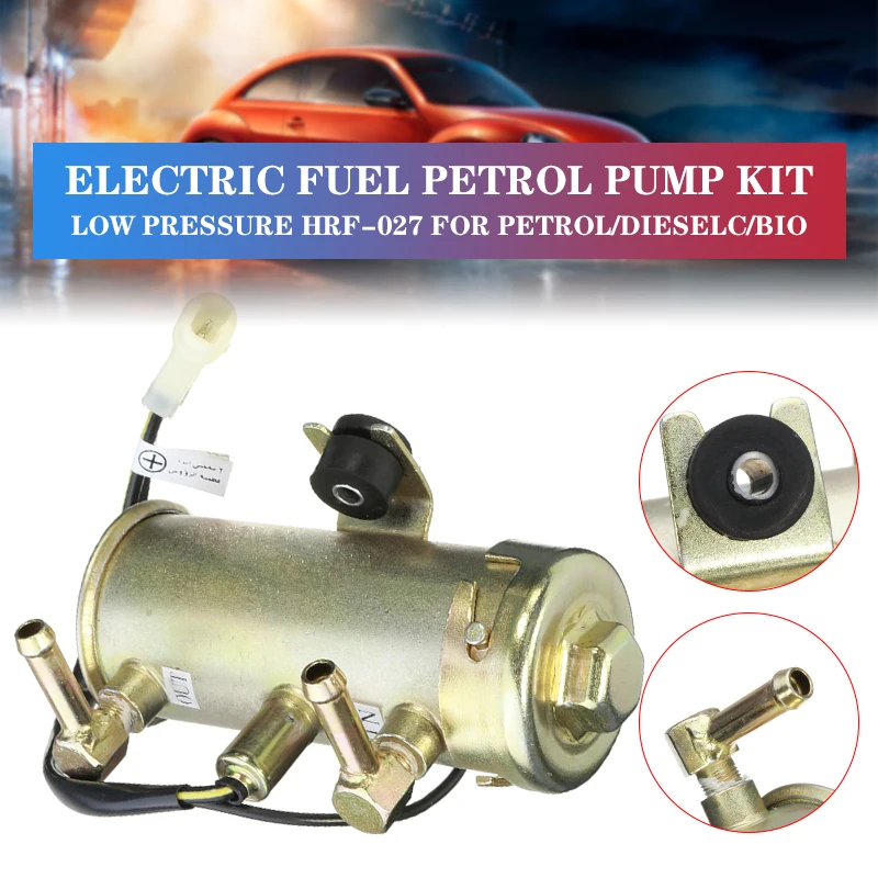 12V Car Air Diesel Fuel Pump HRF-027 Electronic Pump Electric Pump For Petrol/Diesel/Water/Bio 2 Bolt Hole Automotive Metal Pump