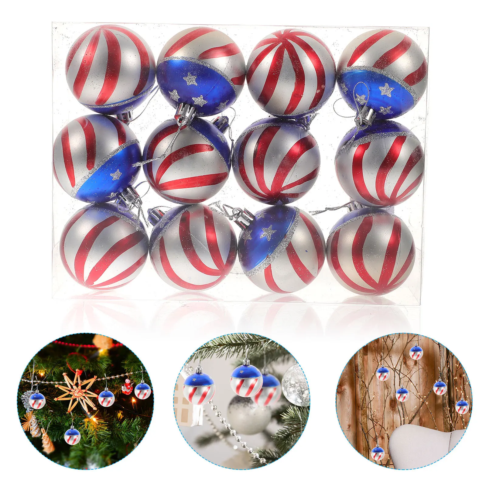 

12Pcs Banner Decorations Usa Flag Themed Hanging Balls for Independence Day 4Th of July Party Supplies Patriotic