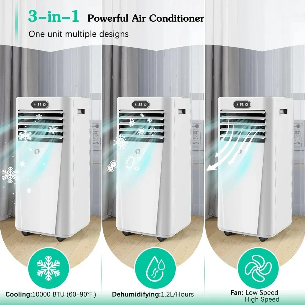 Portable Air Conditioners/portable air conditioners for 1 room to 400 sq.ft/ 3 in 1 AC Portable Unit with Dehumidifier