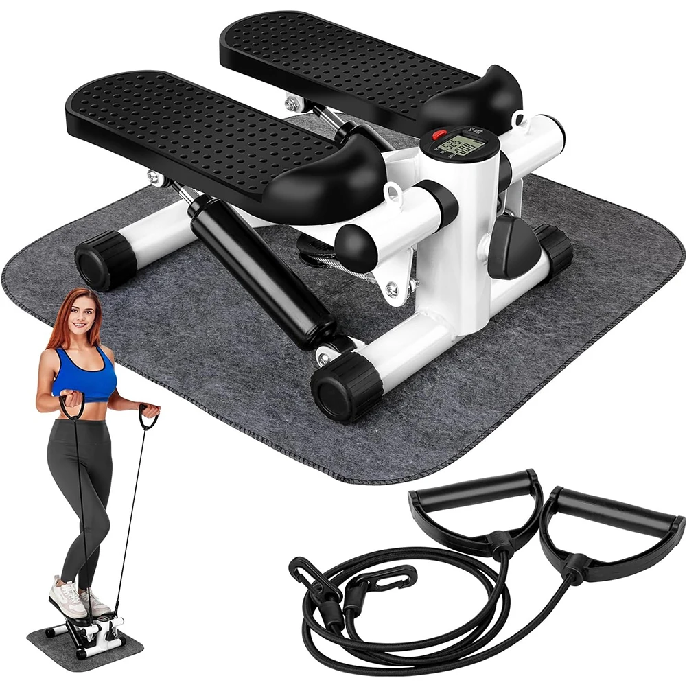 Mini Stepper Twist Stepper Machine Max 120kg Fitness Stepper LED Display Slimming Treadmill with Pull Rope Exercise Equipment