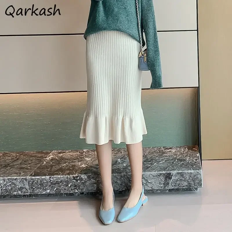 

Новые юбки с высокой талией для женщин, модные, элегантные, темпераментные, трапециевидные, с рюшами, во французском стиле, винтажная уличная одежда, офисная женская шикарная одежда