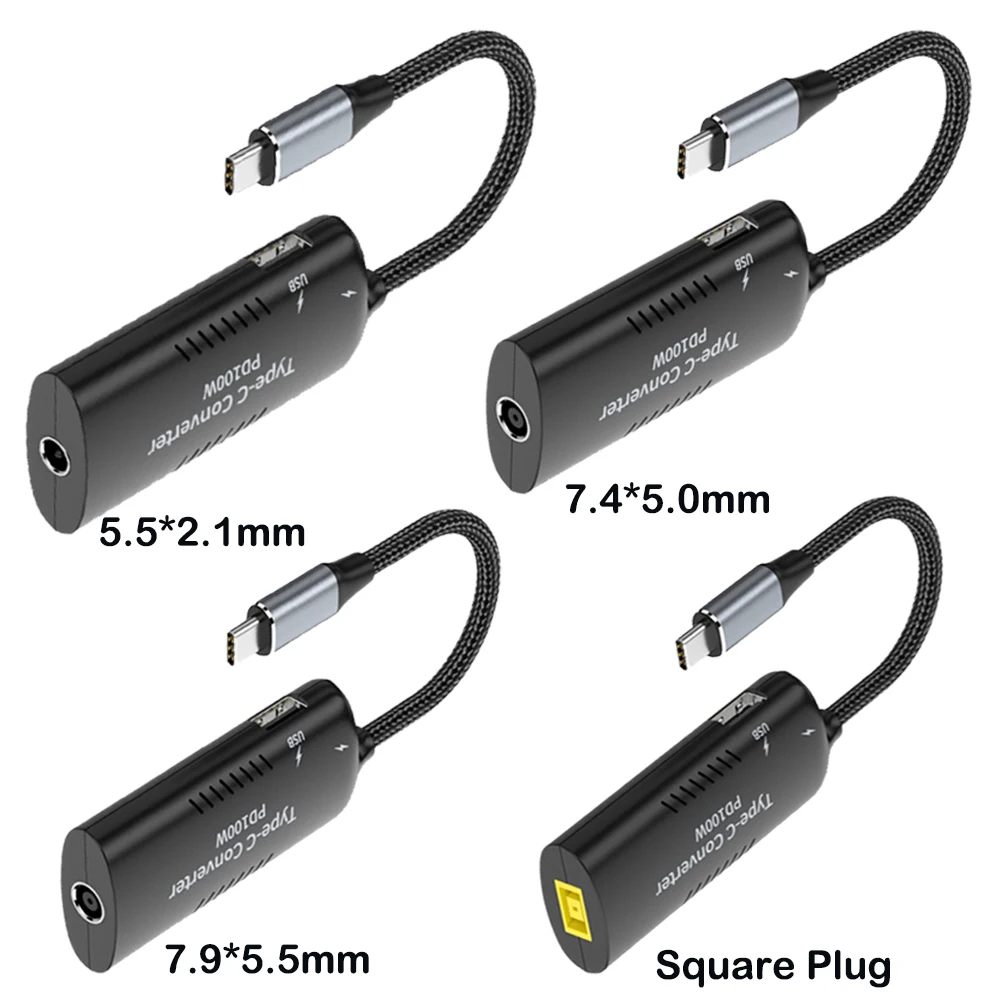 

100W DC 19V 20V to USB C PD Power Adapter Converter for Macbook Lenovo Hp Huawei Laptop Phone Type C Charging Cable Connector