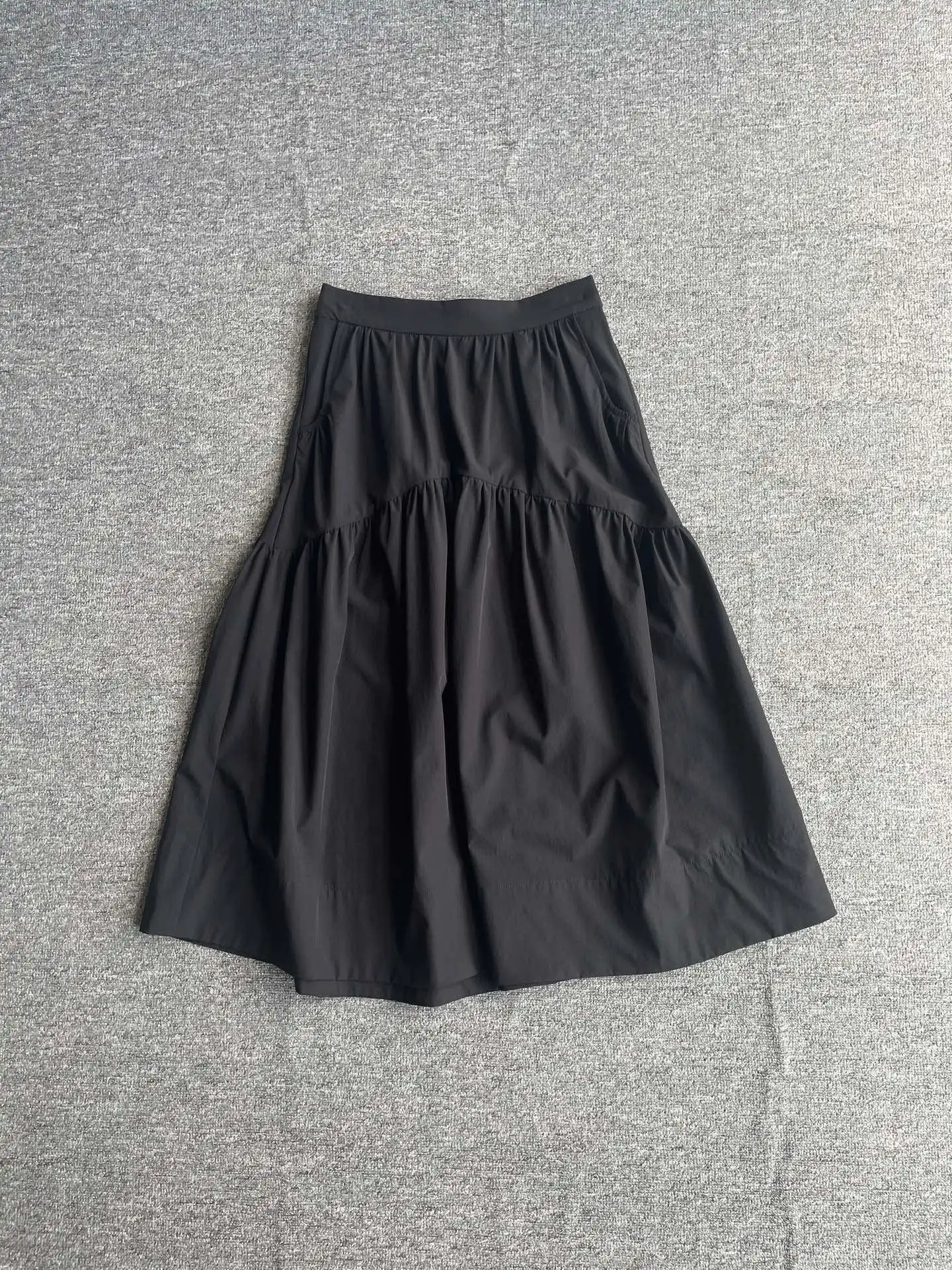 2026 Summer EP Design Sense Four sided Elastic Black A-line Half Skirt