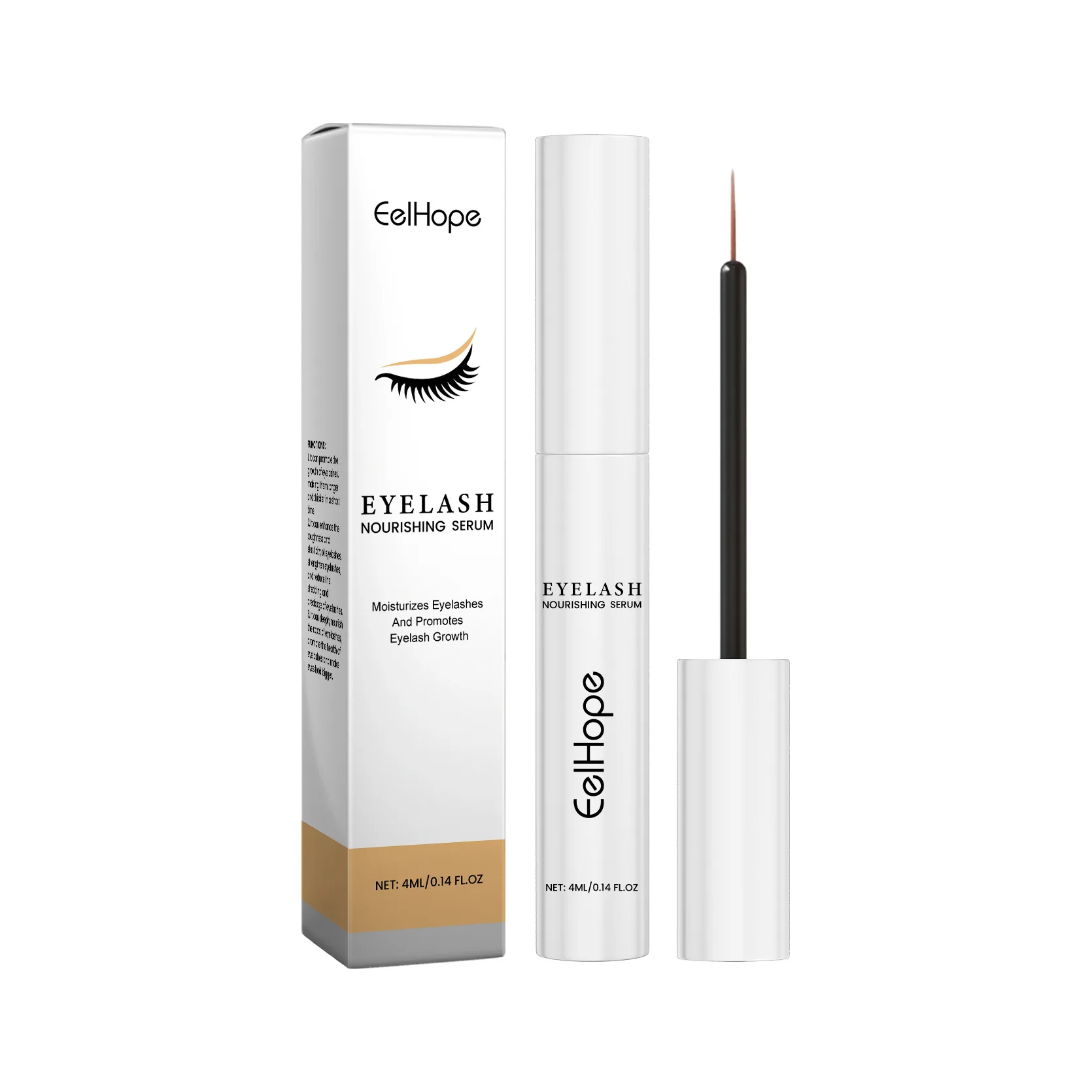 Eelhope Serum do przedłużania rzęs na wzrost, odżywienie i nawilżenie rzęs, pogrubiające i wydłużające serum do rzęs i brwi 4ml
