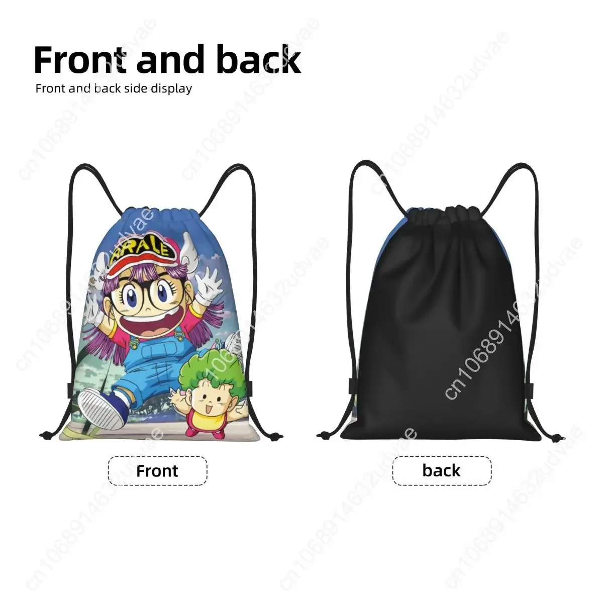 Arale Norimaki and Gatchan Personalized Portable Sports Backpack for Men and Women Wstring Proximity Bags Sports Bag