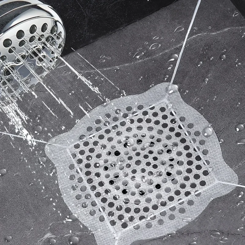 50pcs Shower Drain Hair Catcher,Disposable Mesh Stickers For Bathroom,Bathtub,Sink Strainer Captures Hair To Prevent Clogging