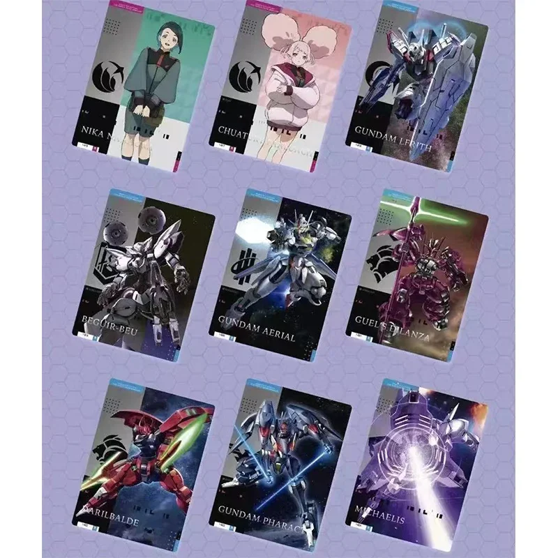 BANDAI GUNDAM 50 Pieces of Anime Figures Cards The Witch From Mercury Limited Edition Collectible Cards Toys Gifts for Children