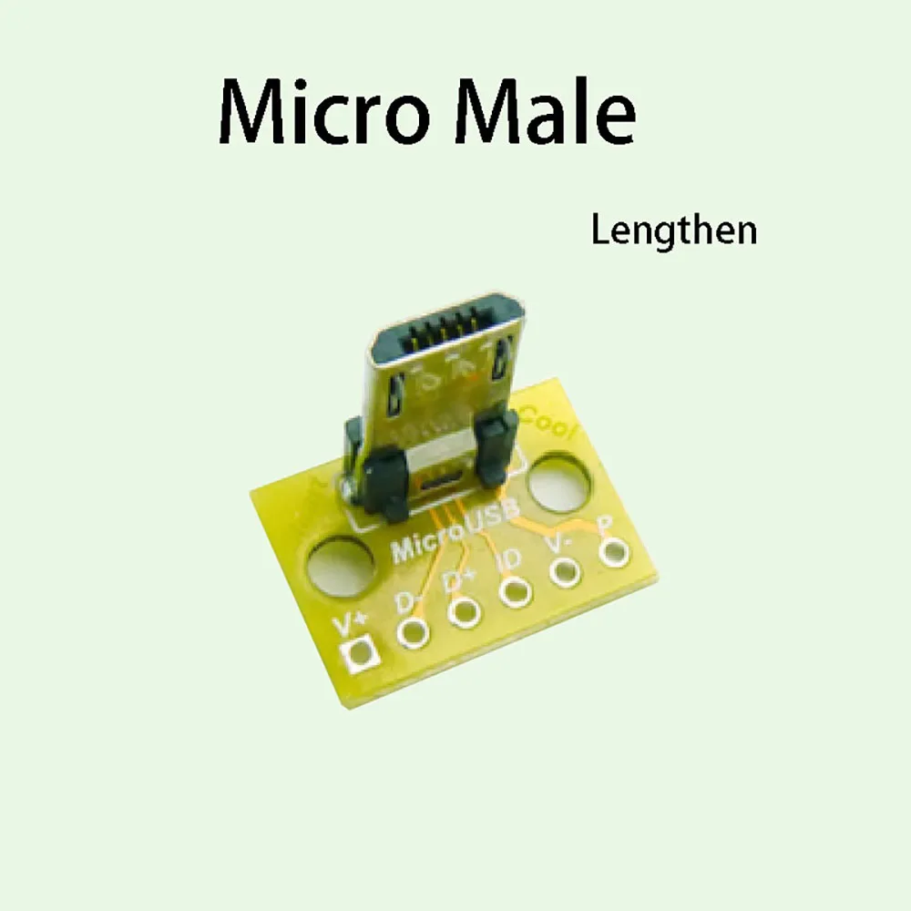 1PC Micro Mini Type C USB 2.0 3.0 Connector Male Female Interface 2.54mm DIP PCB Converter Adapter Breakout Board 90 Degree