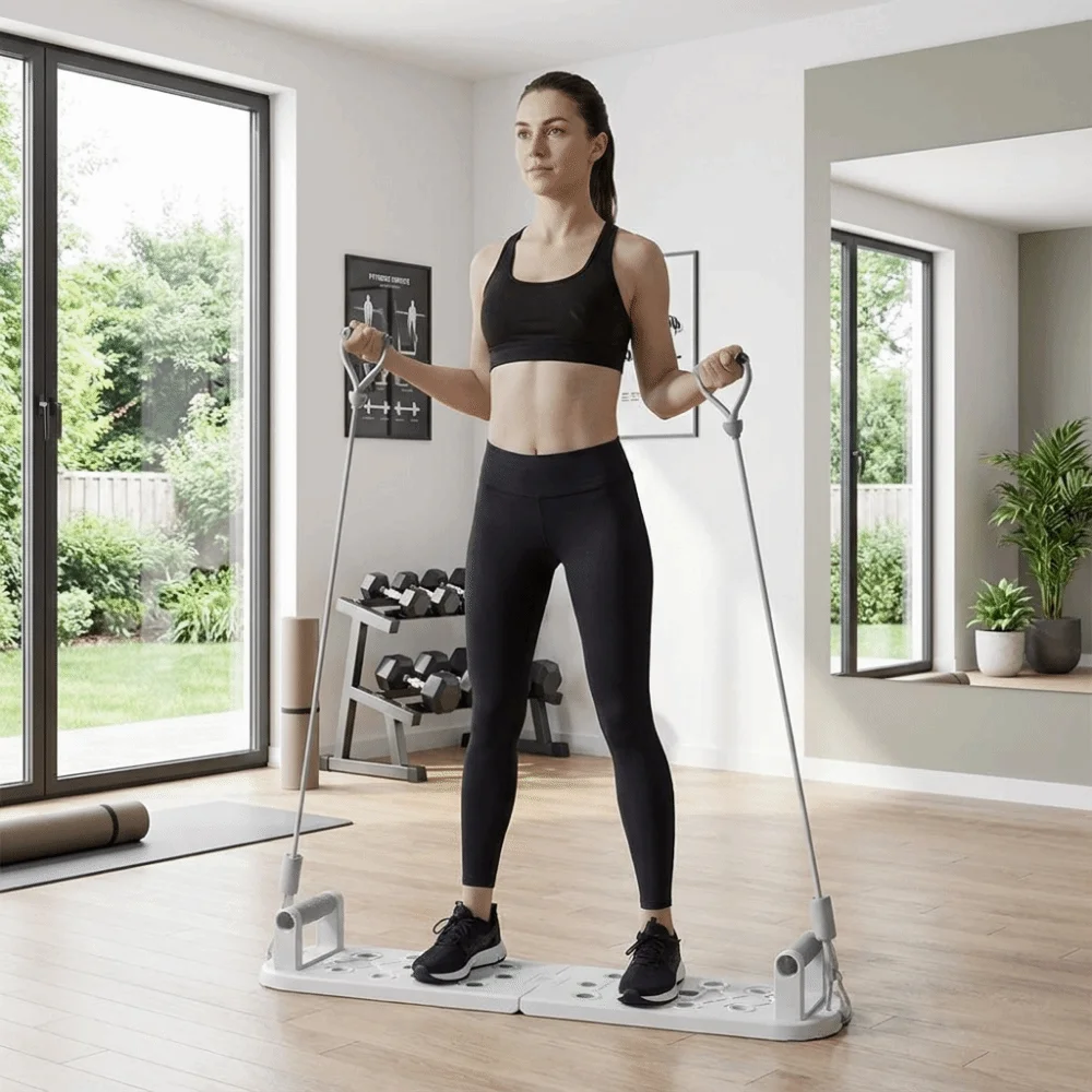 Chest Workout Portable Push-Up Stand with Handle Anti Slip Chest Press Rack Foldable Ergonomic Push Up Board Set Muscle Building